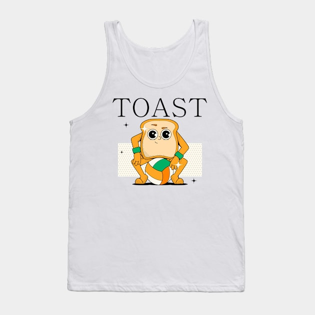 Hand Drawn Toast Fun Tank Top by Mako Design 